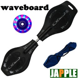 One Time Deal - Japple Waveboard (Black) Met Led Wheels One Time Deal - Japple Waveboard (Black) Met Led Wheels
