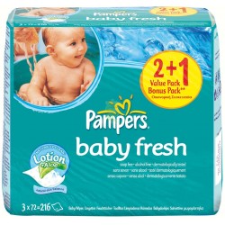 One Time Deal - Pampers Fresh 216 Navul Doekjes One Time Deal - Pampers Fresh 216 Navul Doekjes