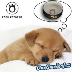 One Time Deal - Posh Classic Voerbak (Keramiek) 19.5 Cm Zwart/goud