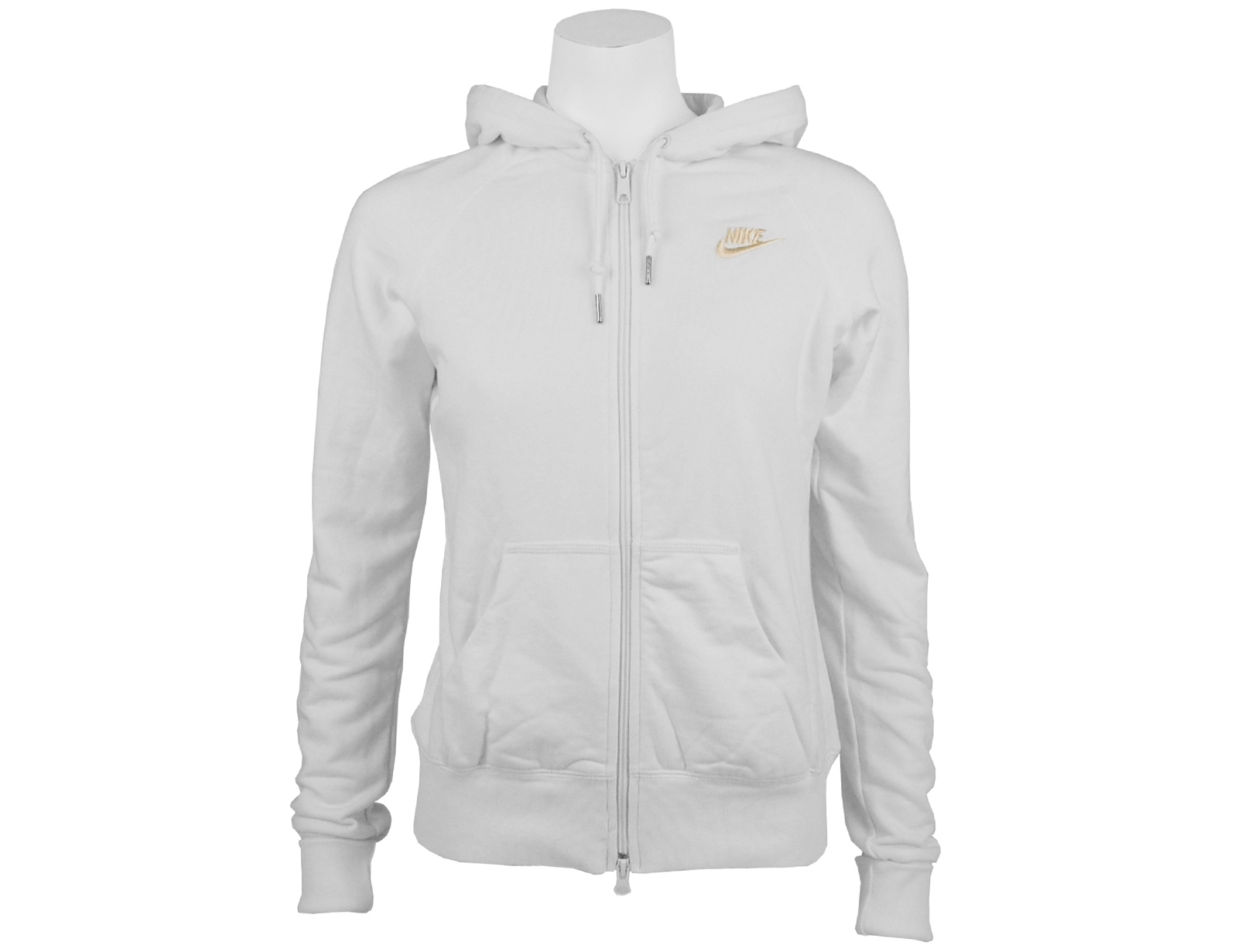 Avantisport - Nike - Womens Full Zip Hooded Sweat - White/white Gold Avantisport - Nike - Womens Full Zip Hooded Sweat - White/white Gold