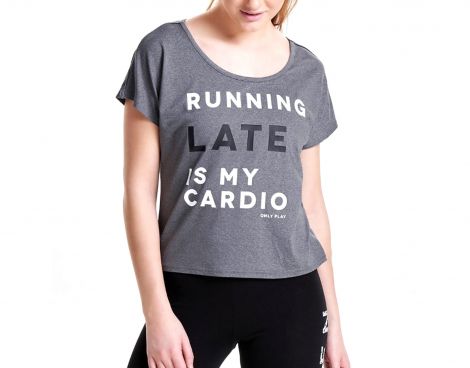 Avantisport - Only Play - Eva Loose Short Training Tee - T-shirt Grijs Avantisport - Only Play - Eva Loose Short Training Tee - T-shirt Grijs