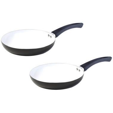 Blokker - Russell Hobbs keramische koekenpannenset 20 cm & 24 cm - Zwart