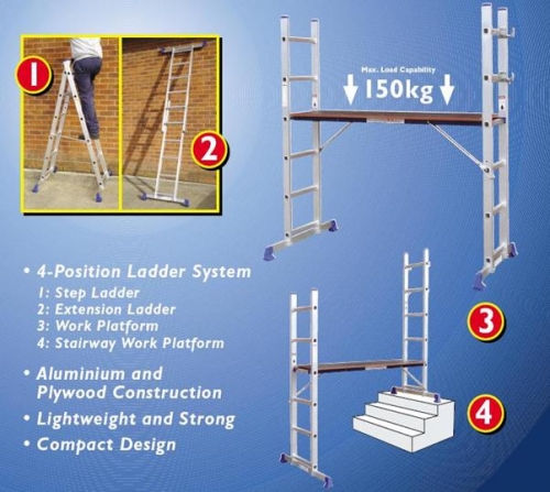 Buy This Today - 4-Positie Ladder / Steiger Systeem Buy This Today - 4-Positie Ladder / Steiger Systeem