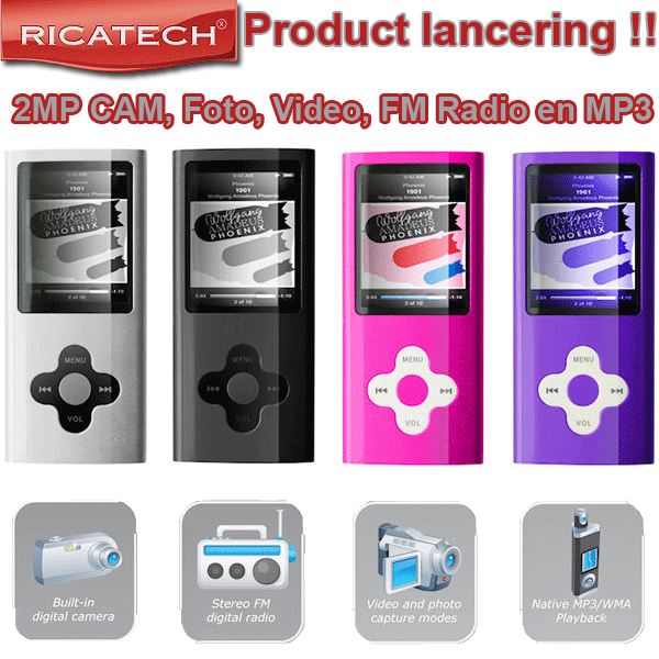 Buy This Today - Nieuw !! Ricatech 4Gb Mp4 Speler Met Video/foto Camera 2Mp