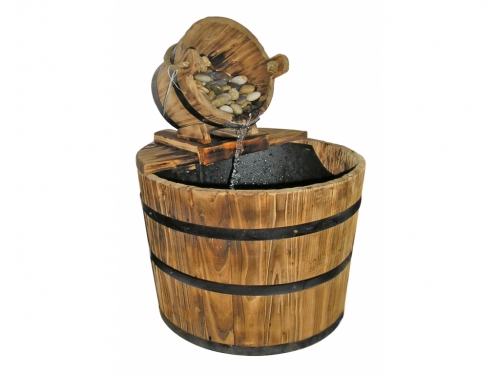 Buy This Today - Schitterende Waterfontein Ornament Nuevo Met Echt Houten Vat Buy This Today - Schitterende Waterfontein Ornament Nuevo Met Echt Houten Vat