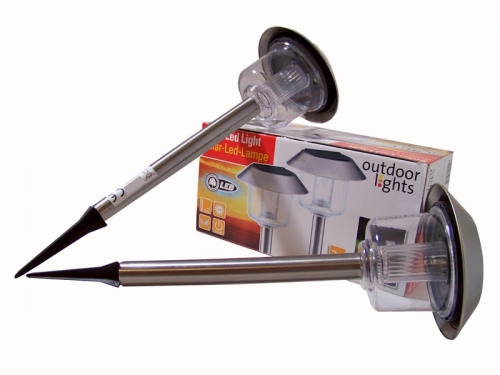 Buy This Today - Set Van Twee Rvs Solar Tuinlampen. Vanaf 8,50 Euro