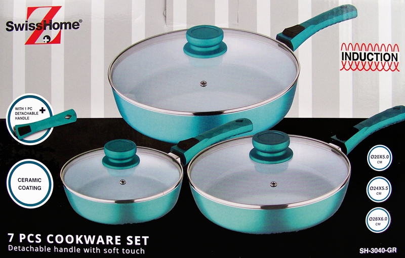 Buy This Today - SwissHome Pannenset 3 pannen met afneembaar handvat Buy This Today - SwissHome Pannenset 3 pannen met afneembaar handvat