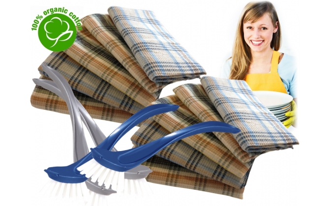 Click to Buy - 10 Theedoeken + 8 Afwasborstels Click to Buy - 10 Theedoeken + 8 Afwasborstels