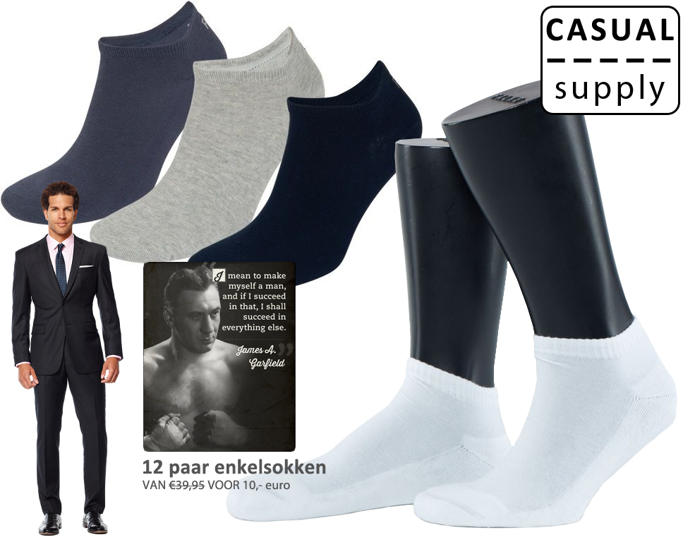 Click to Buy - 12 Paar CASUAL Enkel Sokken (assorti) Click to Buy - 12 Paar CASUAL Enkel Sokken (assorti)
