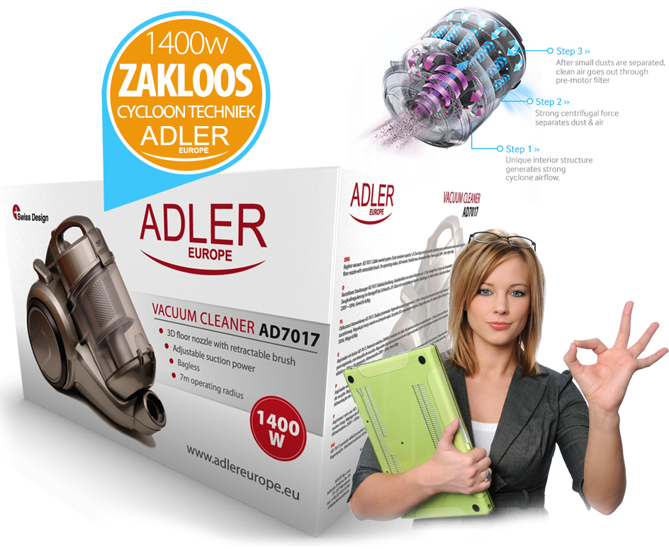 Click to Buy - 1400W Zakloze Stofzuiger met Turbo Click to Buy - 1400W Zakloze Stofzuiger met Turbo