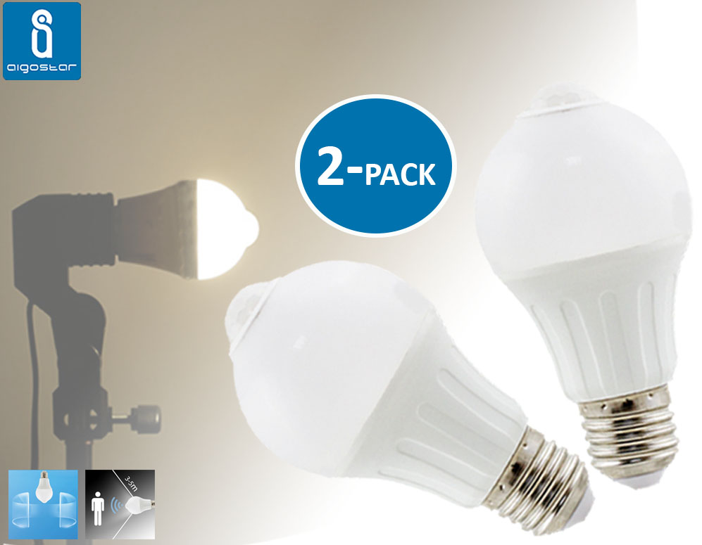 Click to Buy - 2 Aigostar E27 LED-lampen met PIR-sensor