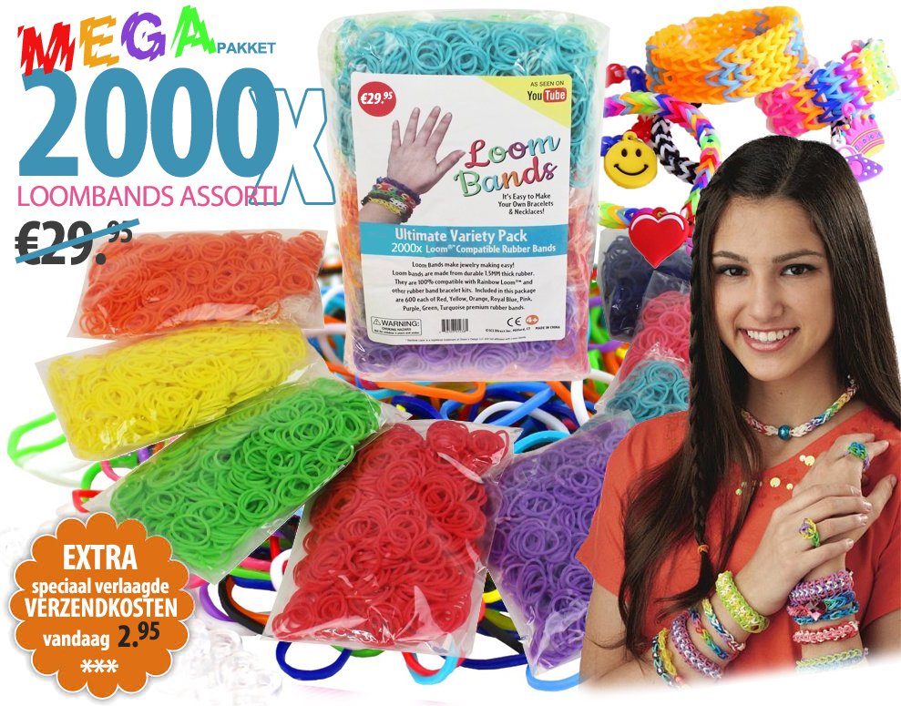 Click to Buy - 2.000 STUKS LoomBands Kleur Assorti