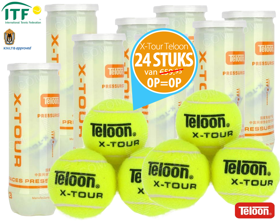 Click to Buy - 24x Teloon Tennisballen (8 kokers) Click to Buy - 24x Teloon Tennisballen (8 kokers)