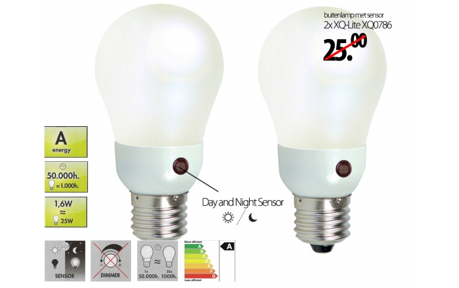 Click to Buy - 2x Buitenlamp Met Night Sensor
