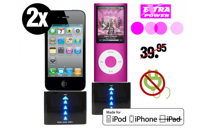 Click to Buy - 2x Emergency Charger voor o.a iPhone Click to Buy - 2x Emergency Charger voor o.a iPhone