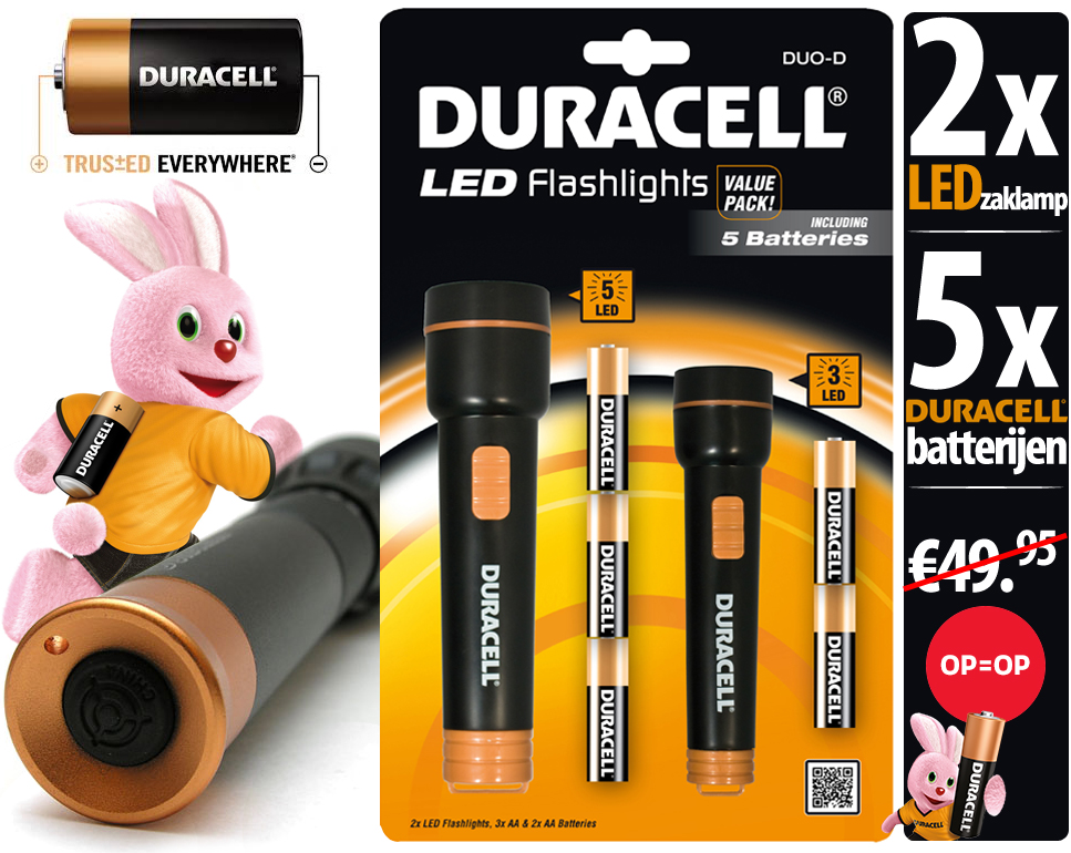 Click to Buy - 2x LED Duracell Zaklamp + 5x Batt Click to Buy - 2x LED Duracell Zaklamp + 5x Batt