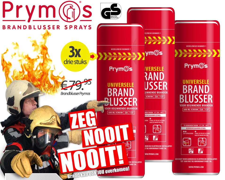Click to Buy - 3 Brandblussers van Prymos (Drie stuks!)