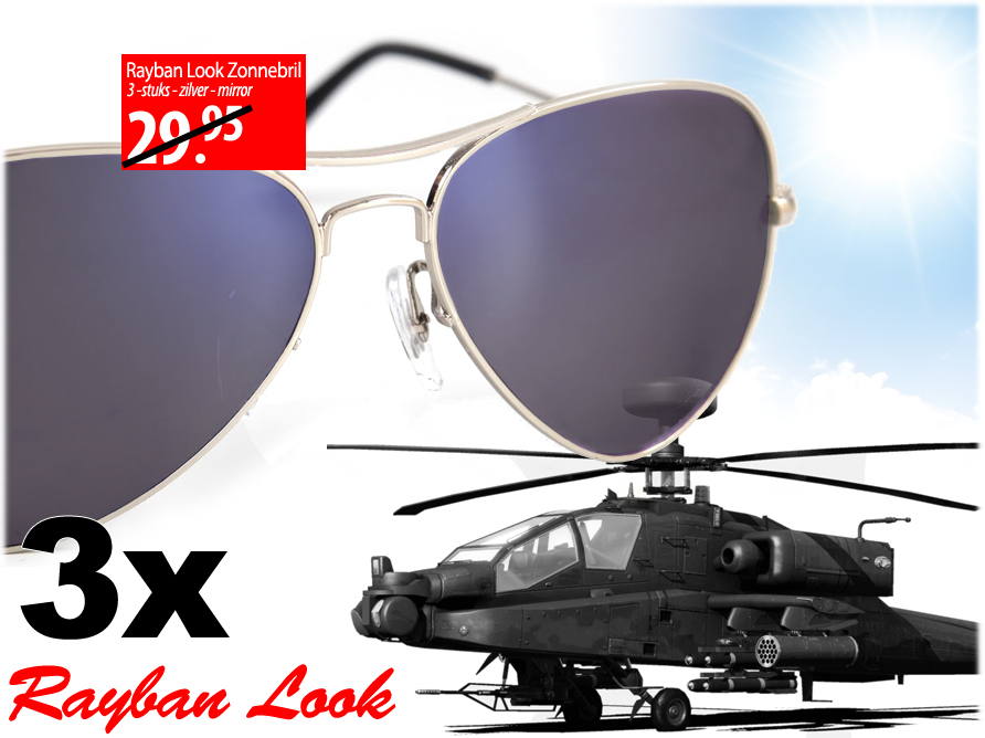 Click to Buy - 3 Ray-Ban Look Zonnebrillen