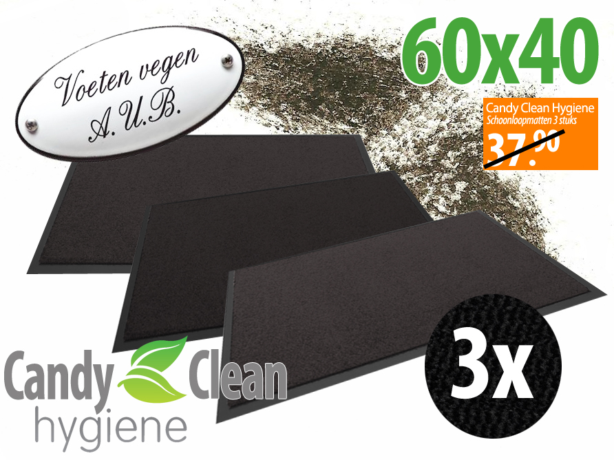 Click to Buy - 3 Stuks CandyClean Droogloopmatten Click to Buy - 3 Stuks CandyClean Droogloopmatten