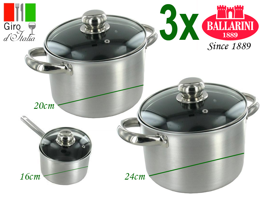 Click to Buy - 3-delige Ballarini Kookpannen Set Click to Buy - 3-delige Ballarini Kookpannen Set