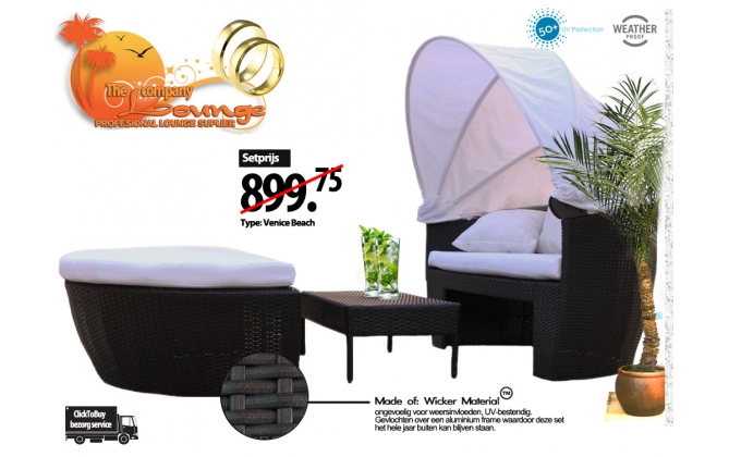 Click to Buy - 3-delige Loungeset Venice Beach Click to Buy - 3-delige Loungeset Venice Beach