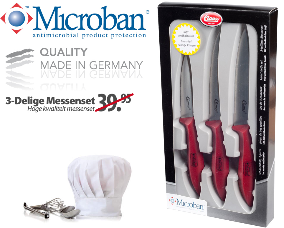Click to Buy - 3-Delige Messenset | Antibacterieel Click to Buy - 3-Delige Messenset | Antibacterieel