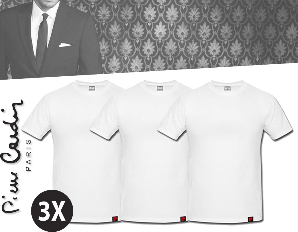 Click to Buy - 3-pack Pierre Cardin Heren T-shirt WIT