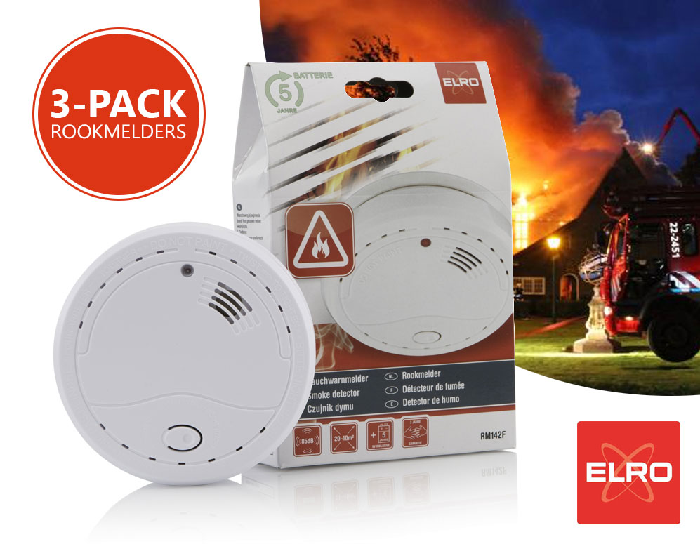 Click to Buy - 3-pack rookmelders incl 5 jarige batterij Click to Buy - 3-pack rookmelders incl 5 jarige batterij