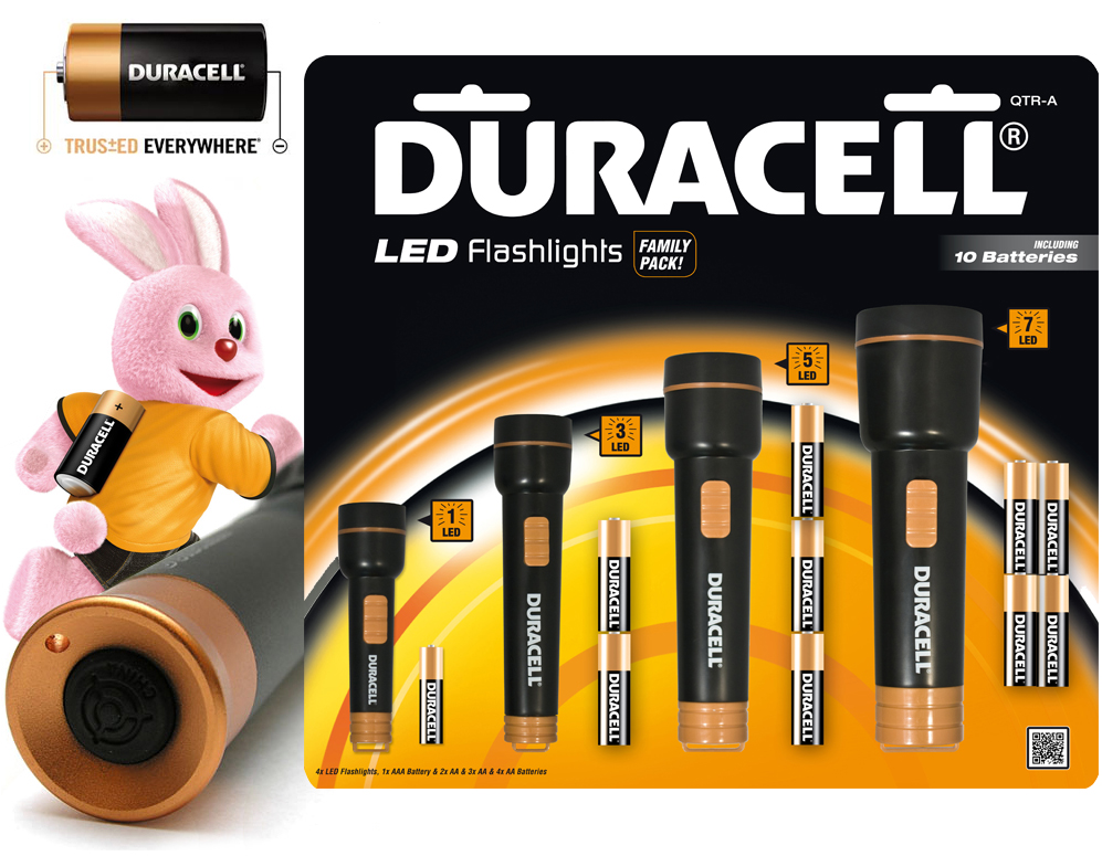 Click to Buy - 4x LED Duracell Zaklamp + 10 batterijen Click to Buy - 4x LED Duracell Zaklamp + 10 batterijen