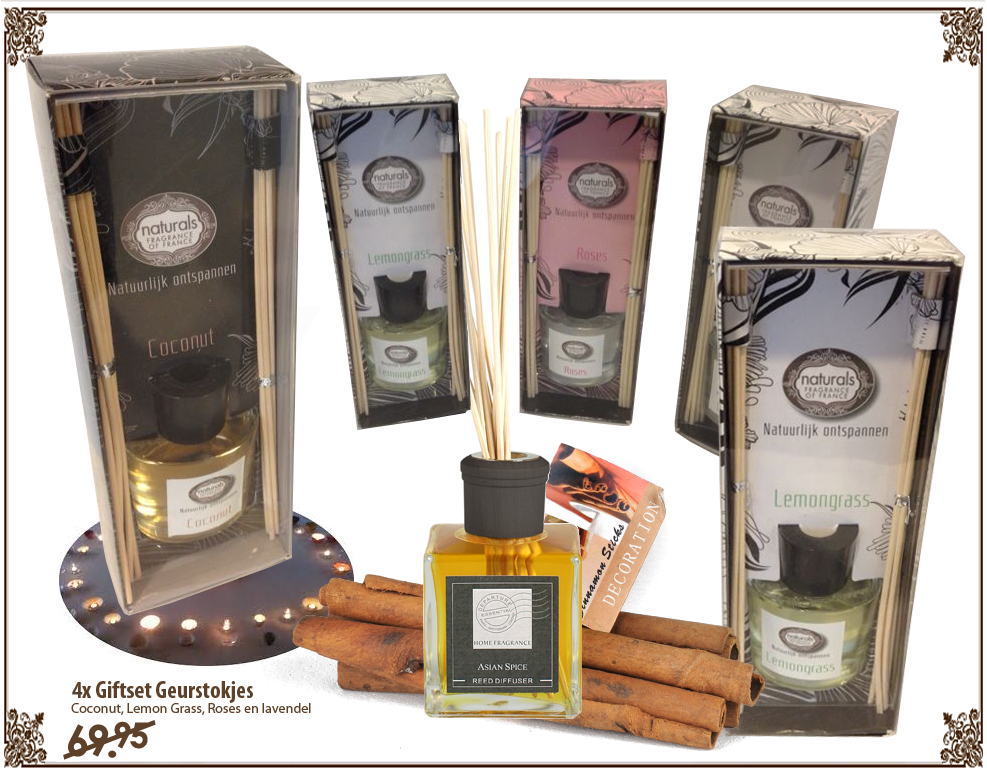 Click to Buy - 4x Luxe Giftset Geurstokjes | Naturals Click to Buy - 4x Luxe Giftset Geurstokjes | Naturals