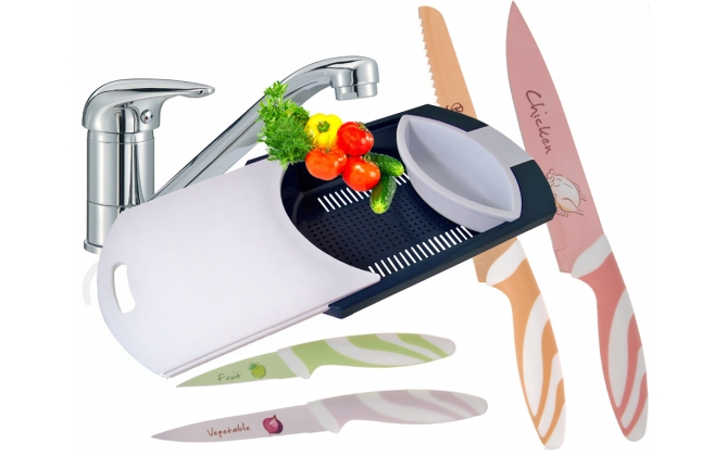 Click to Buy - 5-delige Design Snijset + Sinkmate Click to Buy - 5-delige Design Snijset + Sinkmate