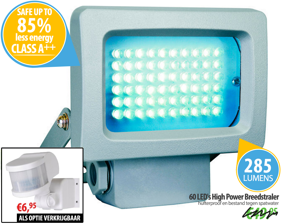 Click to Buy - 60 LED's High Power Breedstraler (Aluminium)