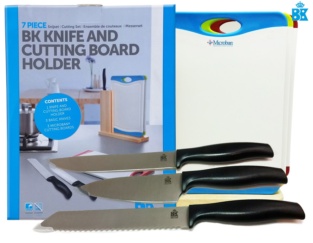 Click to Buy - 7-delige BK Microban Snijplanken- en Messenset Click to Buy - 7-delige BK Microban Snijplanken- en Messenset