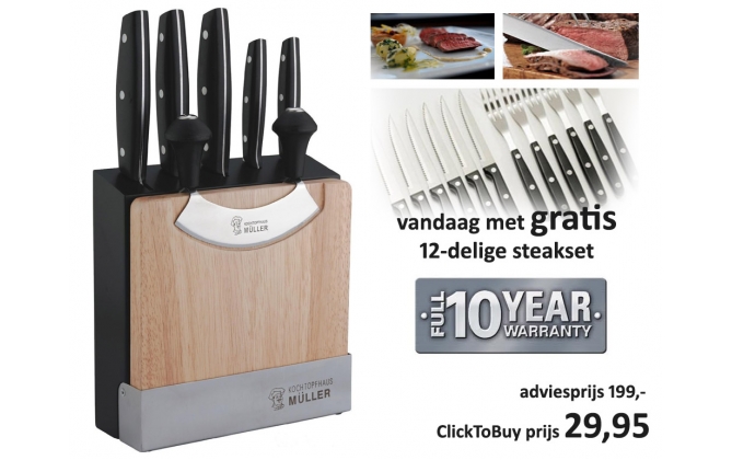 Click to Buy - 8-delige messenset Müller Cuisine (+Gratis Steakset)