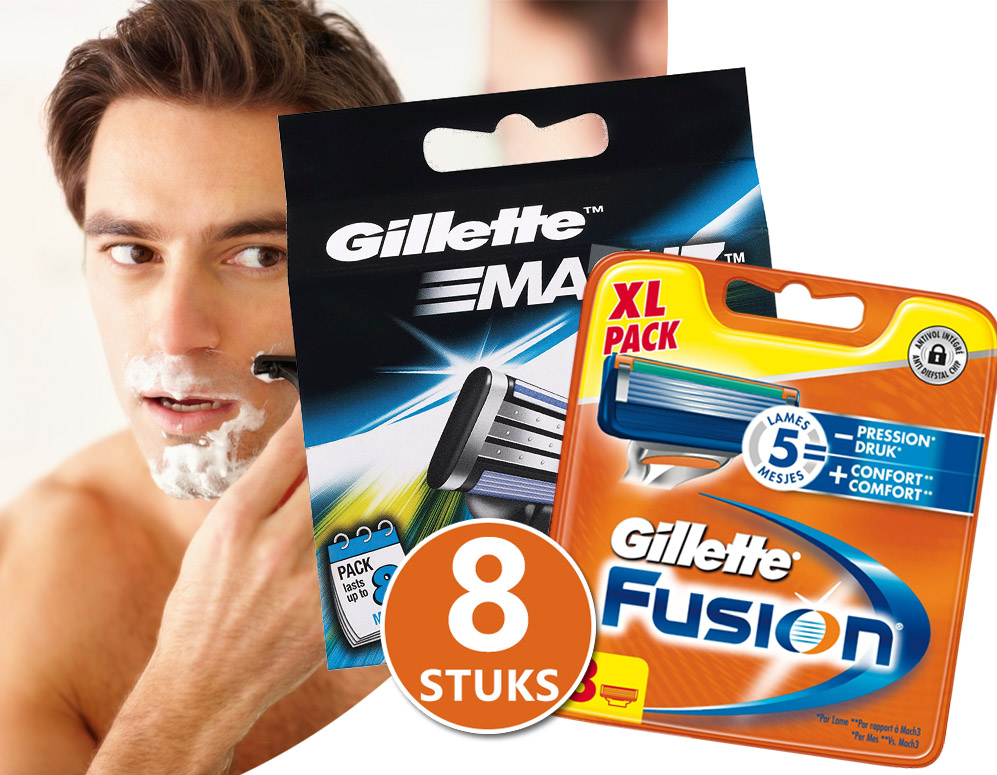 Click to Buy - 8-Pack Originele Gillette Fusion of Mach3 scheermesjes