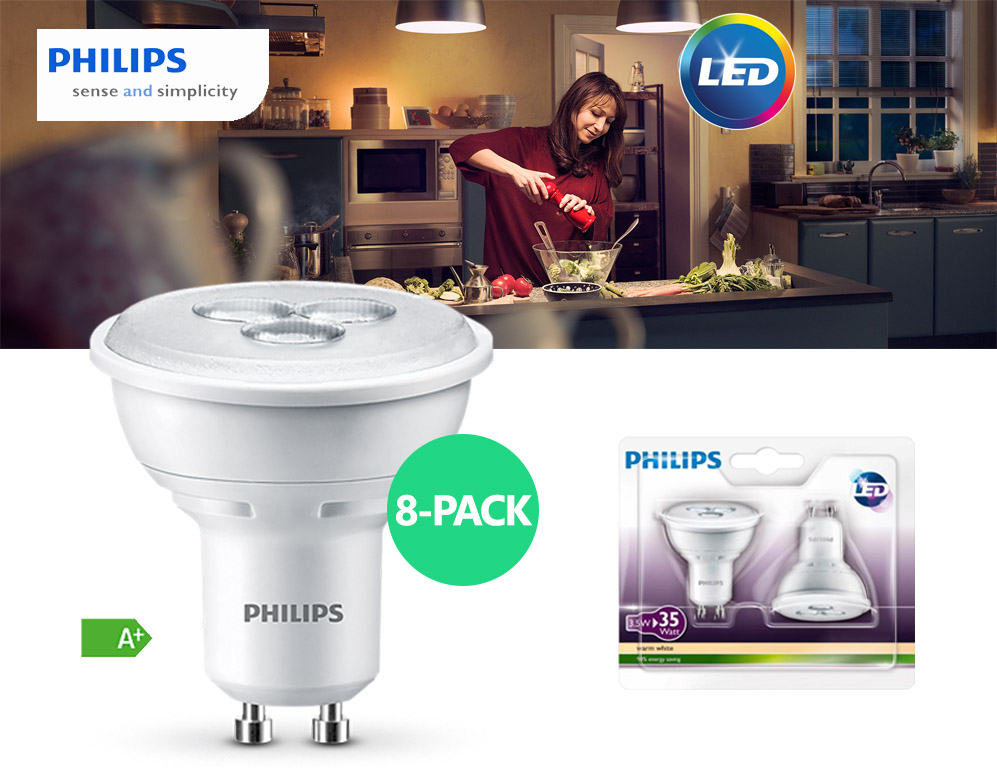 Click to Buy - 8-pack Philips 3,5W GU10 LED Spots Click to Buy - 8-pack Philips 3,5W GU10 LED Spots