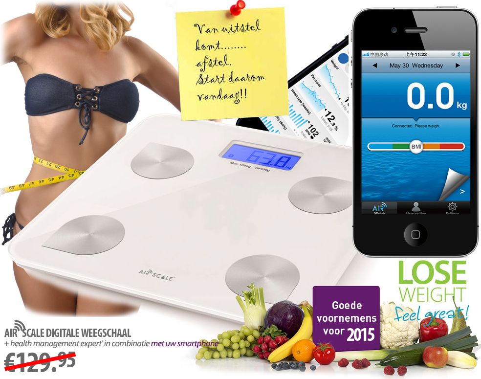 Click to Buy - Air-Scale Digitale Weegschaal met App Click to Buy - Air-Scale Digitale Weegschaal met App