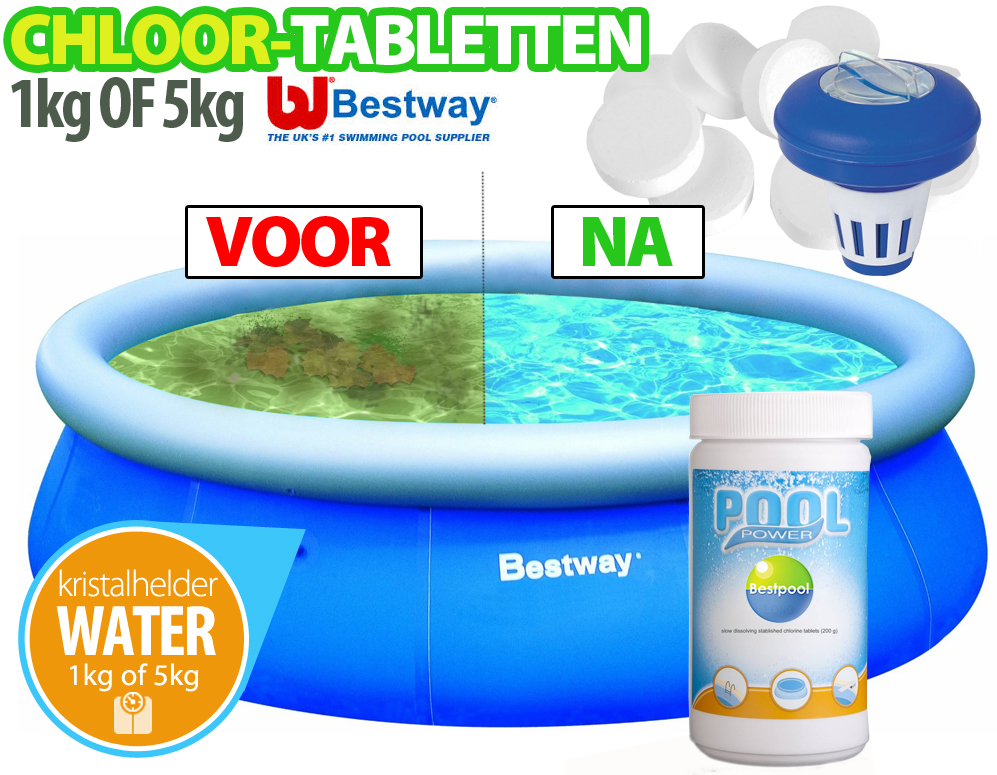 Click to Buy - Bestpool Chloortabletten voor uw Buitenbad (1kg of 5kg)