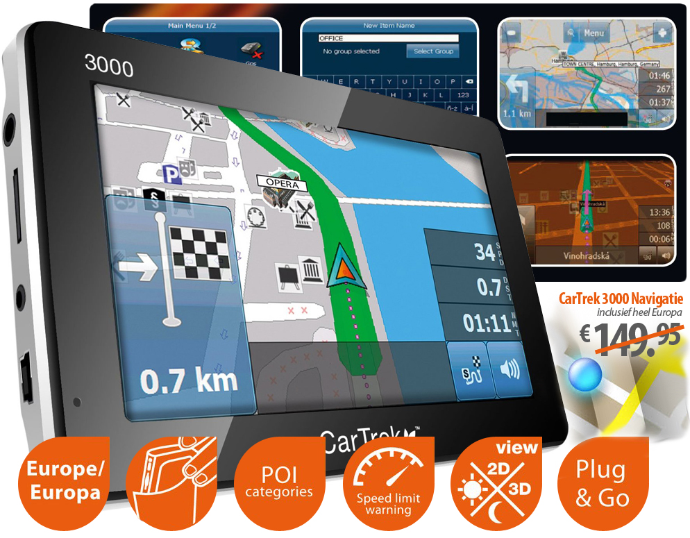 Click to Buy - CarTrek 3000 Navigatie + Europa Maps