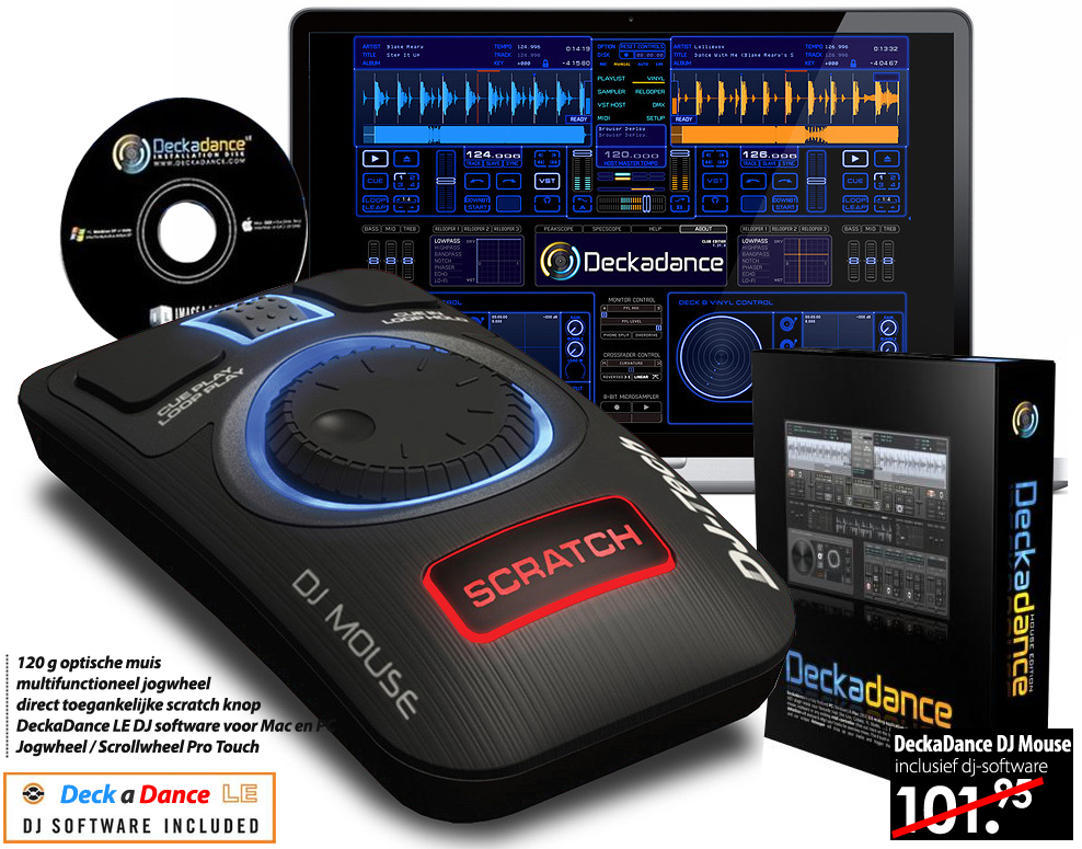 Click to Buy - DeckaDance DJ Software + Optische Muis Click to Buy - DeckaDance DJ Software + Optische Muis