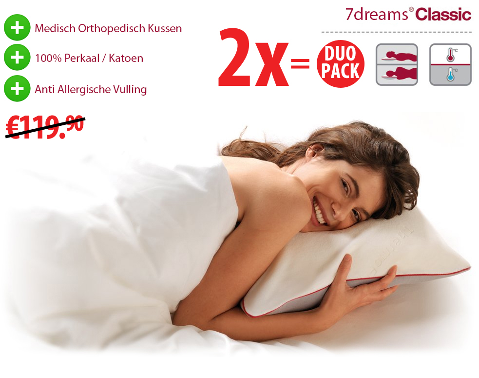 Click to Buy - DuoPack 7Dreams Hoofdkussen - 2 Stuks (Classic Original)