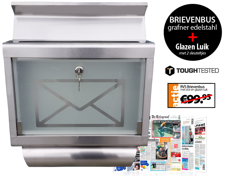 Click to Buy - Edelstahl Brievenbus Grafner (+ Glazen Luik) Click to Buy - Edelstahl Brievenbus Grafner (+ Glazen Luik)