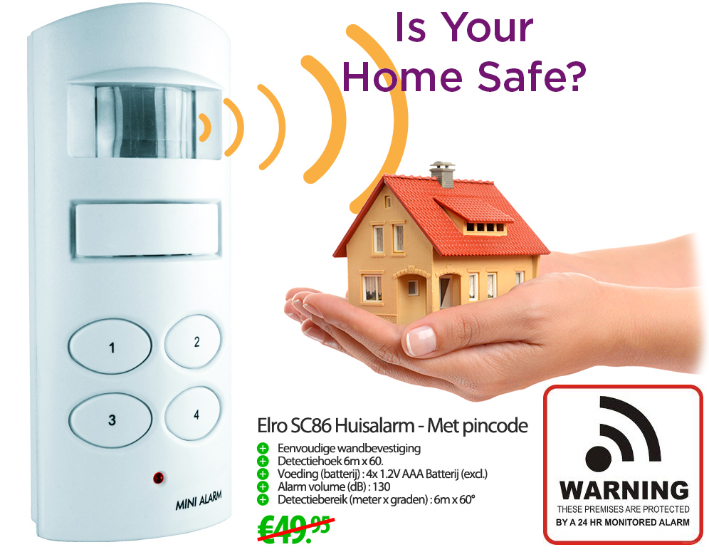 Click to Buy - Elro SC86 Huisalarm - Met Pincode