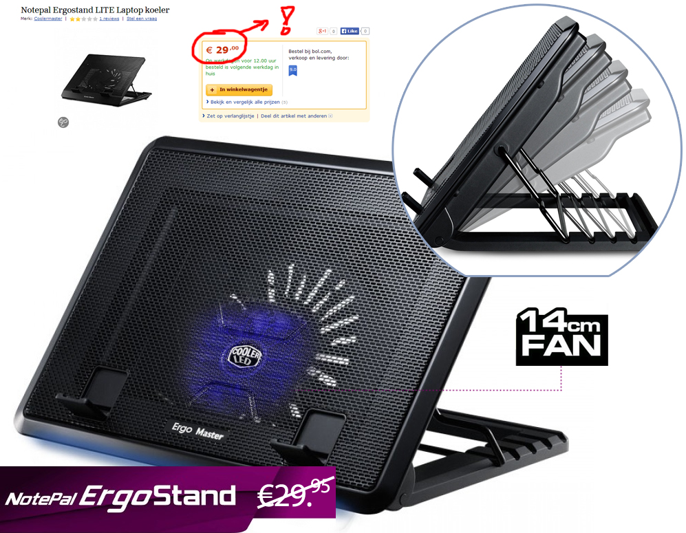Click to Buy - ErgoStand Laptop Standaard met LED Click to Buy - ErgoStand Laptop Standaard met LED
