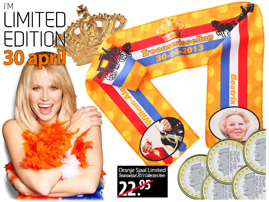 Click to Buy - Exclusieve Oranje Troonswissel Sjaal Click to Buy - Exclusieve Oranje Troonswissel Sjaal