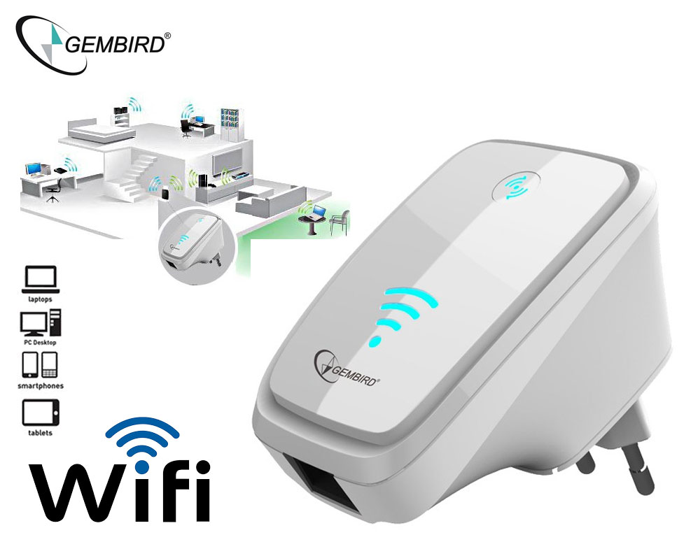 Click to Buy - Gembird 300Mbps WiFi Repeater met Extra Korting Click to Buy - Gembird 300Mbps WiFi Repeater met Extra Korting