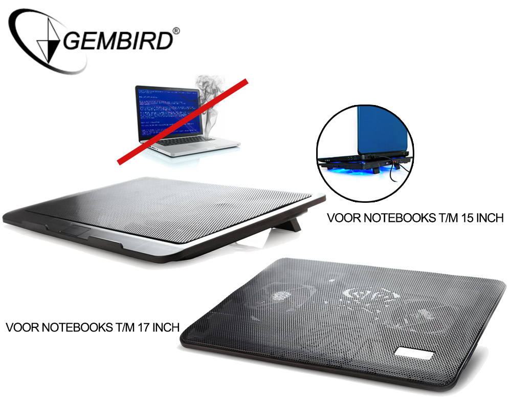 Click to Buy - Gembird Notebookstandaard met Koeling Click to Buy - Gembird Notebookstandaard met Koeling
