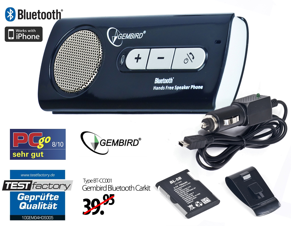 Click to Buy - Gembird Portable Bluetooth Carkit