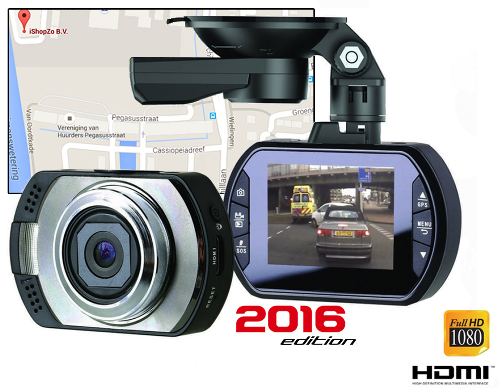 Click to Buy - Gembird Professionele Dashcam 1080P + Google Maps GPS Registratie