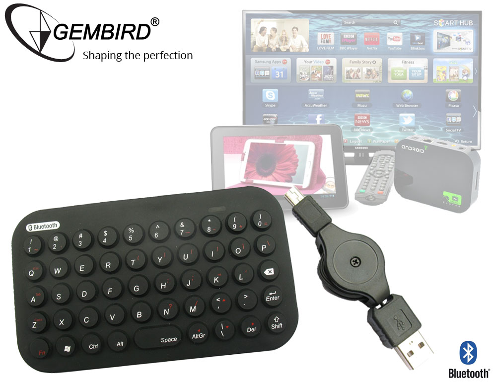 Click to Buy - Gembird Waterdicht Bluetooth Mini QWERTY Keyboard Click to Buy - Gembird Waterdicht Bluetooth Mini QWERTY Keyboard